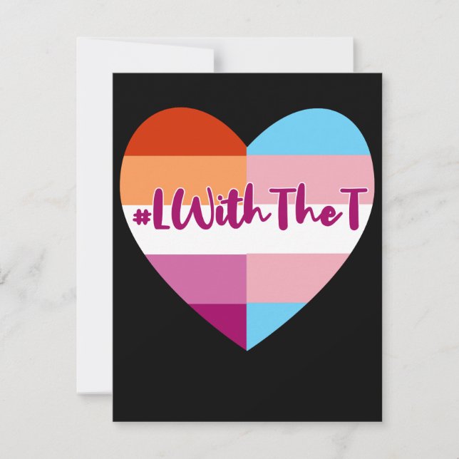 L With The T - lesbians support trans rights LGBTQ Holiday Card (Front)