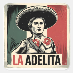La Adelita Mexican Heritage Art – Cinco de Mayo Square Sticker
