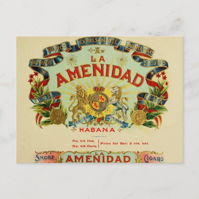 La Amenidad Cigars Postcard (Front)