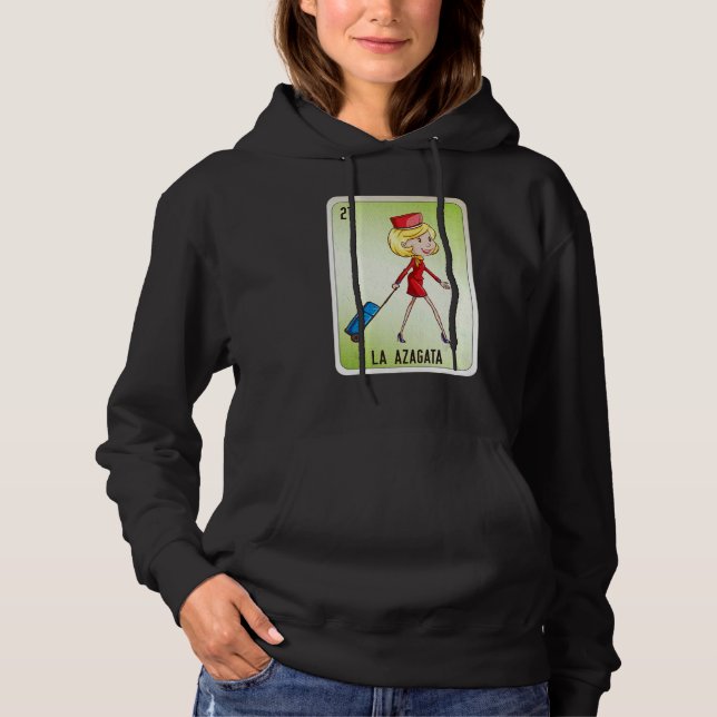 La Azagata Mexican Slang Lottery Bingo Cards Hoodie (Front)