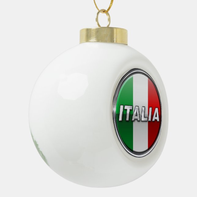 La Bandiera - The Italian Flag Ceramic Ball Christmas Ornament (Left)