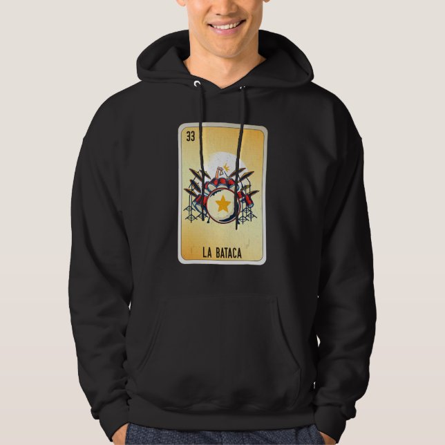 La Bataca Mexican Slang Lottery Bingo Cards Hoodie (Front)