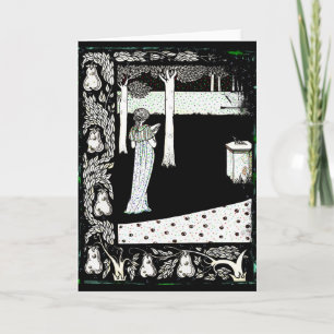 La Beale Isolde Reading in the Garden Card