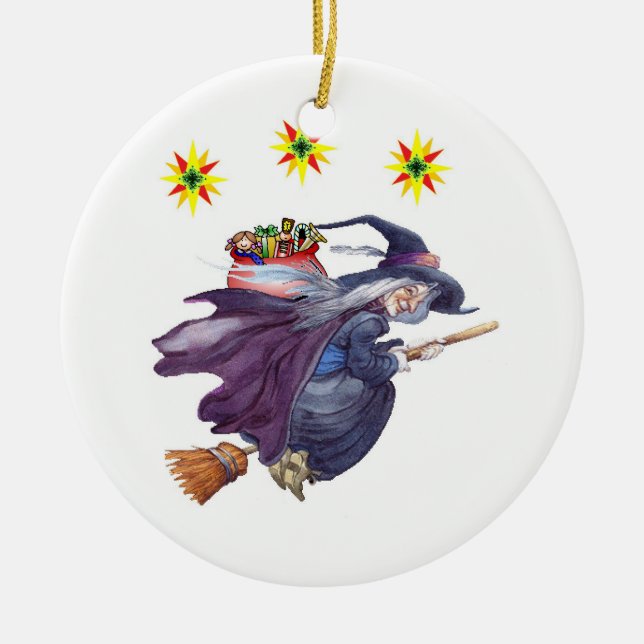 La Befana Ceramic Tree Decoration (Front)