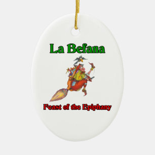 La Befana (Christmas Witch) Feast of the Epiphany Ceramic Tree Decoration