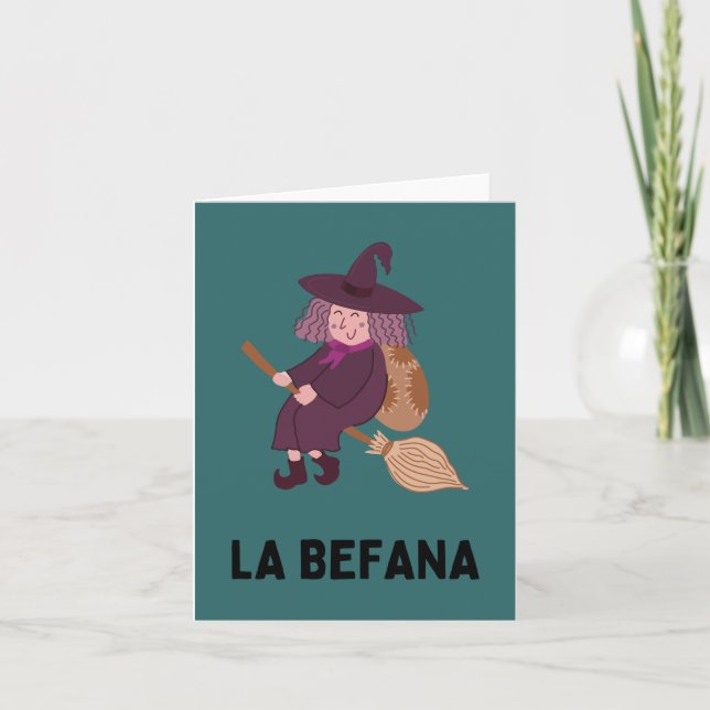 La Befana (Epifania) Italian Christmas Witch Card (Front)