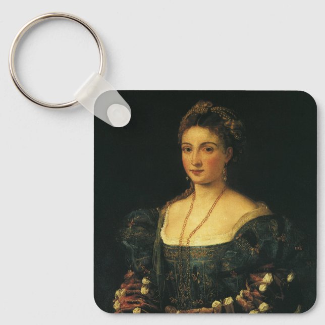 La Bella, Duchess of Urbino by Titian Key Ring (Front)