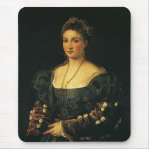 La Bella, Duchess of Urbino by Titian Mouse Pad
