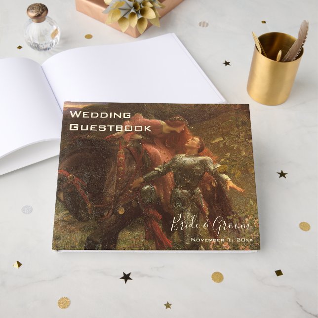 La Belle Dame sans Merci by Frank Dicksee Wedding Guest Book (Front Open)