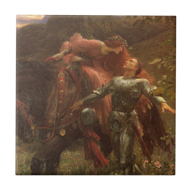 La Belle Dame sans Merci by Sir Frank Dicksee Tile (Front)