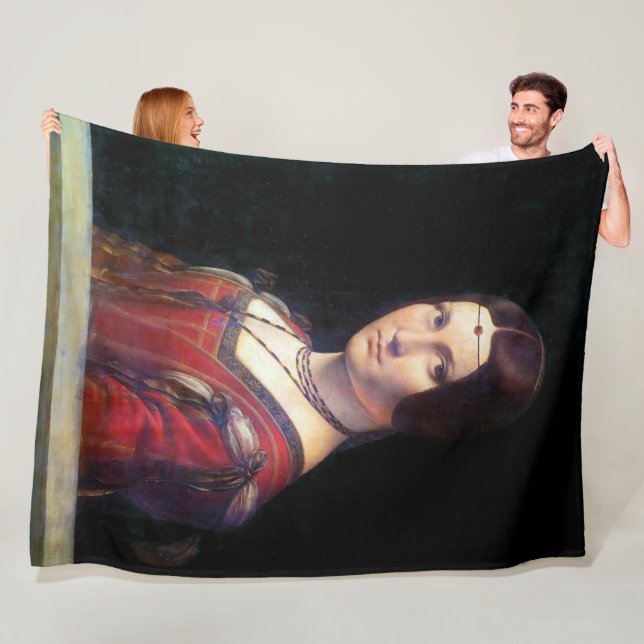 La Belle Ferronniere, Leonardo da Vinci Fleece Blanket (In Situ)