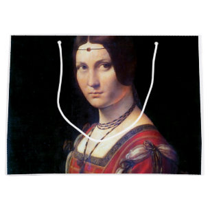 La Belle Ferronniere, Leonardo da Vinci Large Gift Bag