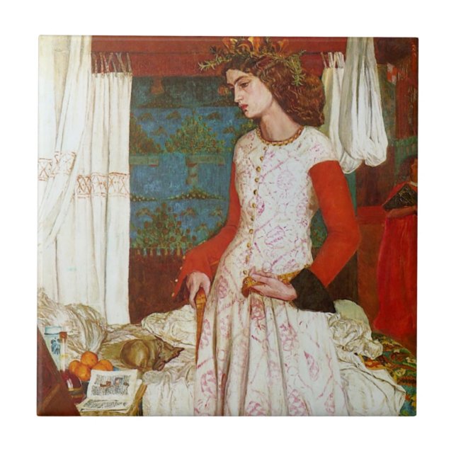 La Belle Iseult | Queen Guenevere, William Morris Tile (Front)