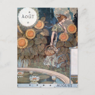 La Belle Jardiniere – August - Eugène Grasset Postcard