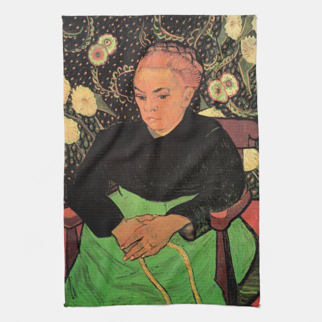 La Berceuse (Augustine Roulin) by Vincent van Gogh Tea Towel (Vertical)