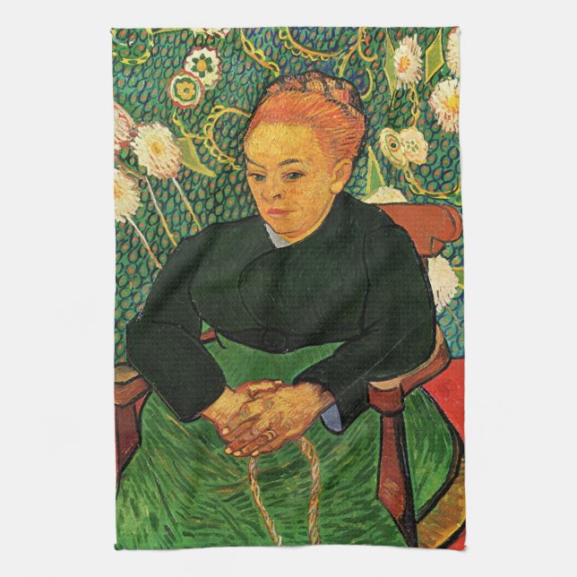 La Berceuse (Augustine Roulin) by Vincent van Gogh Tea Towel (Vertical)