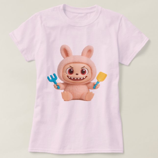 La Bobo – Cute Mischievous Bunny Character T-Shirt (Design Front)