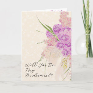 La Boca Gold Will You Be My Bridesmaid bow Bouquet Card