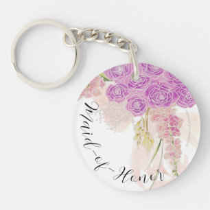 La Boca Rosa bow and Bouquet bridesmaid  Keychain