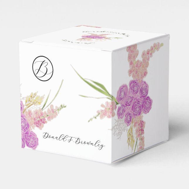 La Boca Rosa bow Bouquet Favour Box (Front Side)