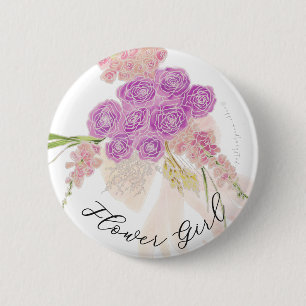 La Boca Rosa bow Bouquet flower girl  6 Cm Round Badge