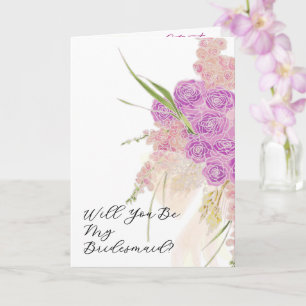 La Boca Rosa Will You Be My Bridesmaid bow Bouquet Card