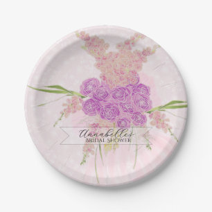 La Boca Vendretti Sheer pink Bow Bouquet  Paper Plate