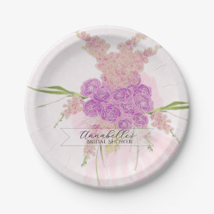 La Boca Vendretti Sheer pink Bow Bouquet  Paper Plate