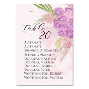 La Boca Vendretti Sweet Pink bow Bouquet  Table Number