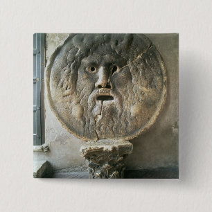 La Bocca di Verita (The Mouth of Truth) (photo) 15 Cm Square Badge