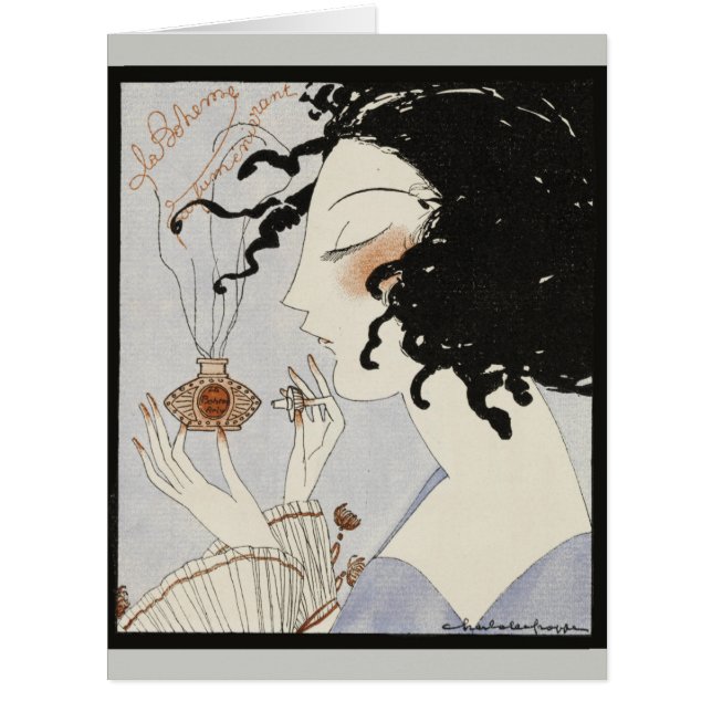 LA BOHEME,LADY WITH PERFUME BOTTLE ART DECO BEAUTY (Front)