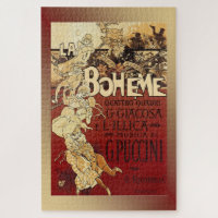 La Boheme ~ Puccini Opera 1896 Poster w/Background