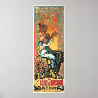 La Boite Musique Vintage French Musical Theatre Ad Poster