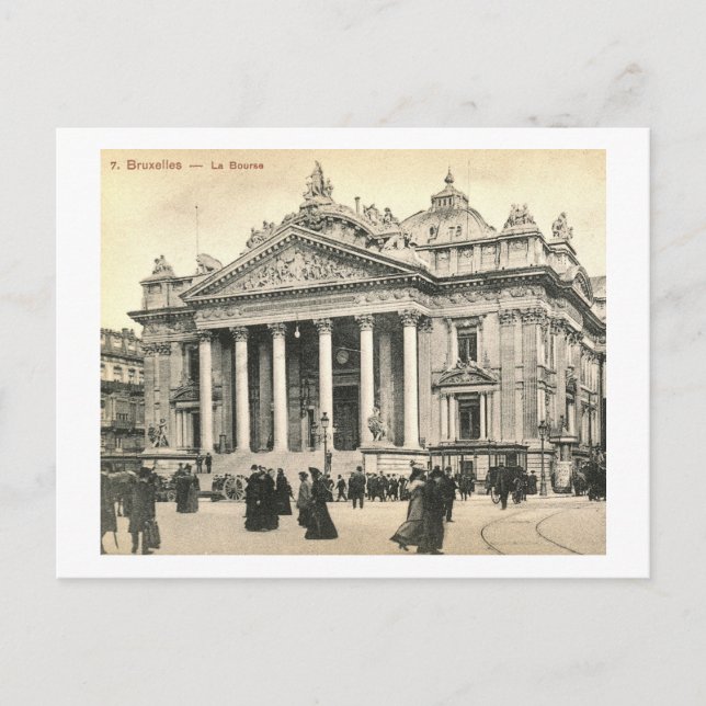 La Bourse, Brussels, Belgium Vintage Postcard (Front)