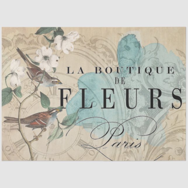 La Boutique Bird Decoupage Sheet (Front)