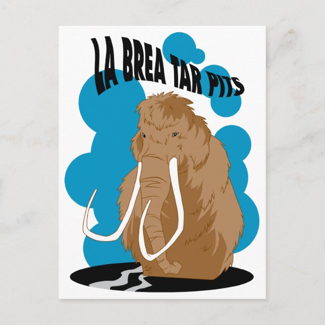 La Brea Tar Pits Mammoth Postcard (Front)