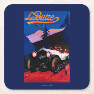 La Buize Lyon Vintage PosterEurope Square Paper Coaster