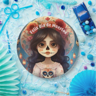  🌹La Calavera Catrina: Blossoms of Life 🌹 Paper Plate