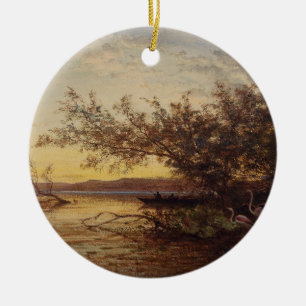 La Camargue, Coucher De Soleil – Félix Ziem Ceramic Tree Decoration