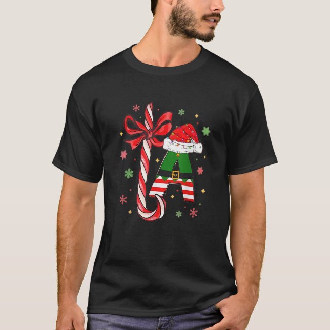 La Candy Cane Santa Hat Funny Christmas 2024 Tis T T-Shirt (Front)
