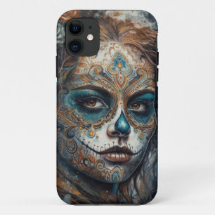La Catrina Azul Dia de los Muertos Sugar Skull Case-Mate iPhone Case