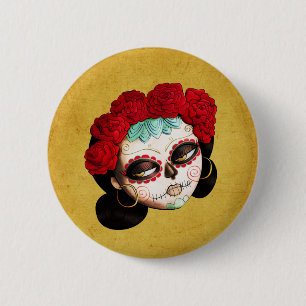 La Catrina - Dia de Los Muertos Girl 6 Cm Round Badge