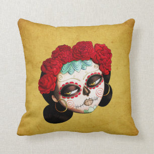 La Catrina - Dia de Los Muertos Girl Cushion