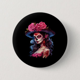 La Catrina Dia De Los Muertos Mexican Day Of The 6 Cm Round Badge
