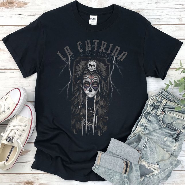 La Catrina of day of the Dead Los Muertos Gothic  T-Shirt (Creator Uploaded)