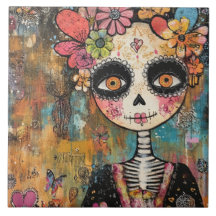 La Catrina Skeleton With Flower Crown