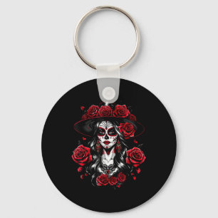 La Catrina Women Dia De Los Muertos Latina Cinco D Key Ring
