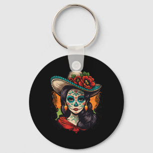 La Catrina Women Dia De Los Muertos Latina Key Ring