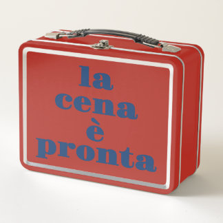 La Cena E Pronta Apron Metal Lunch Box