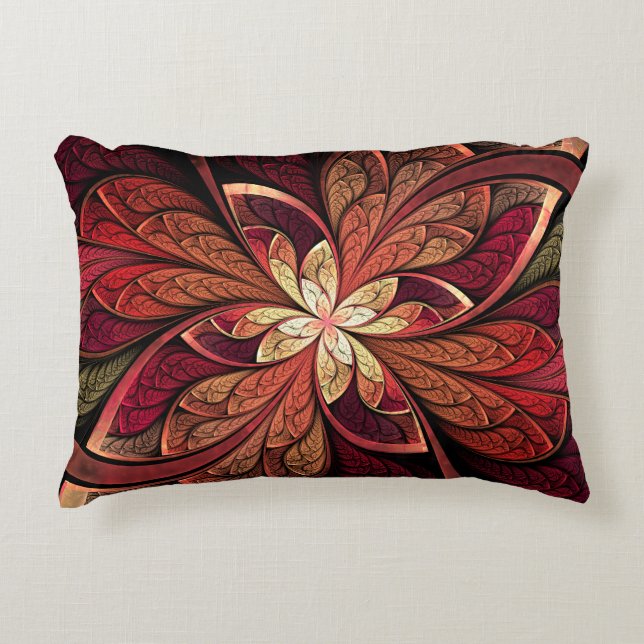La Chanteuse Rouge Red Abstract Pattern Decorative Cushion (Front)